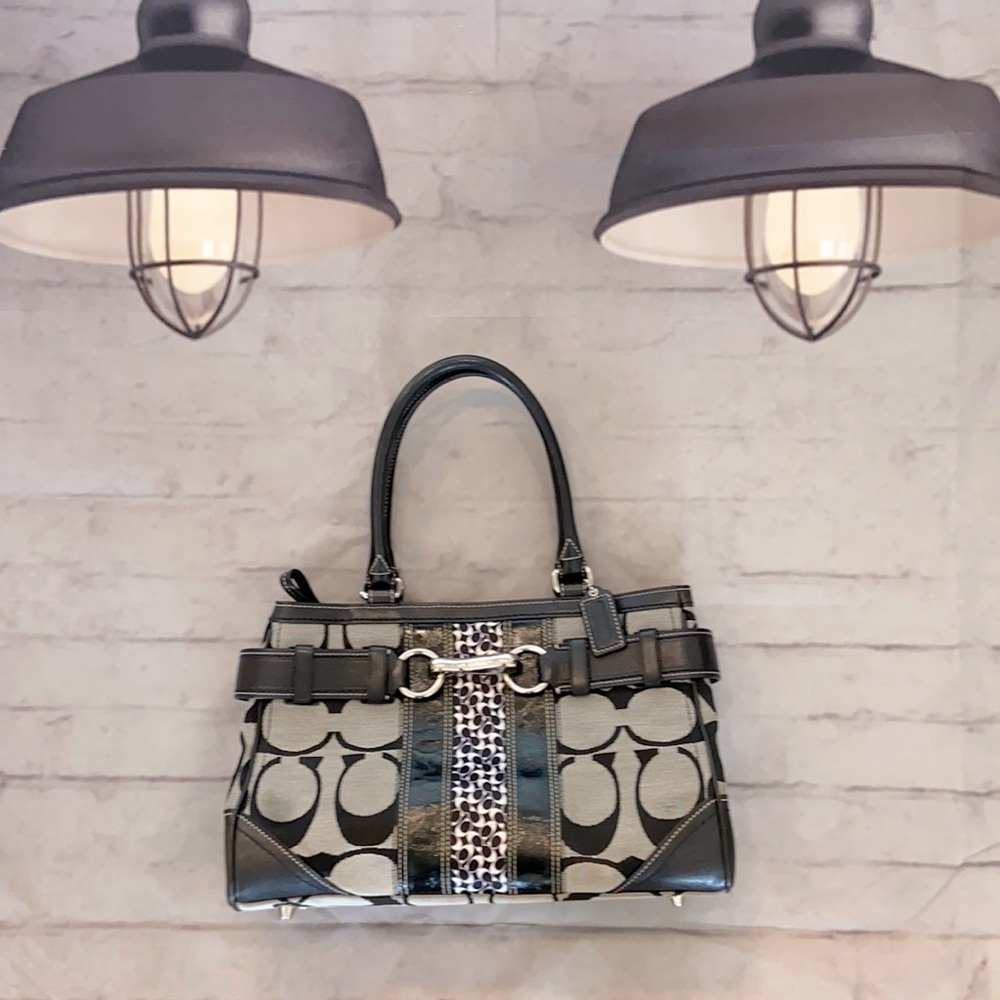 EUC Coach Hamptons Signature Carryall Purse-Handbag